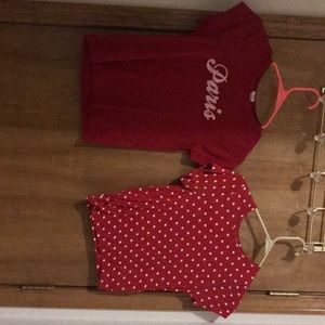 (Set of 2) red tees